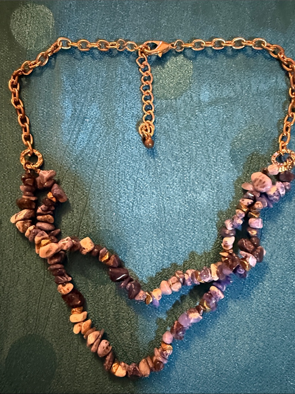 Handmade lapis Stone Chip Necklace - Unbranded